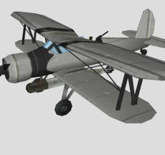 双翼滑翔机飞机SU模型下载_sketchup草图大师SKP模型