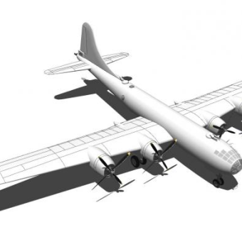 B29轰炸飞机SU模型下载_sketchup草图大师SKP模型