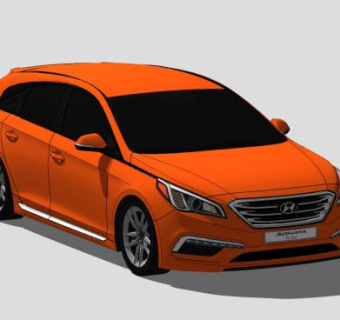 现代索纳塔汽车SU模型下载_sketchup草图大师SKP模型