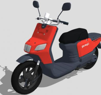 两轮电动摩托车SU模型下载_sketchup草图大师SKP模型