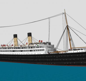 大型轮船SU模型下载_sketchup草图大师SKP模型