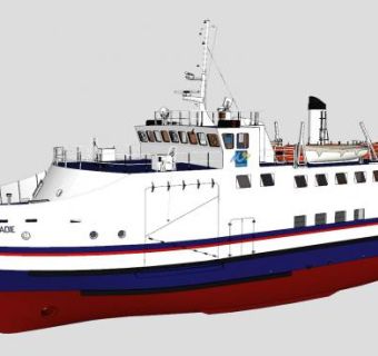 重型游轮SU模型下载_sketchup草图大师SKP模型