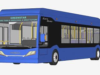 公共汽车<em>巴士</em>SU模型下载_sketchup草图大师SKP模型