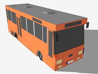 橙色公交巴士公共汽车SU模型下载_sketchup草图大师SKP模型