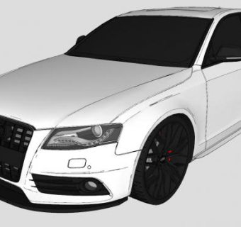 奥迪小汽车SU模型下载_sketchup草图大师SKP模型