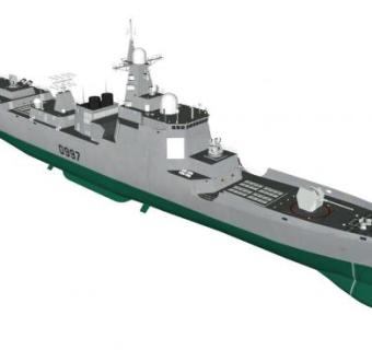052D型驱逐舰SU模型下载_sketchup草图大师SKP模型