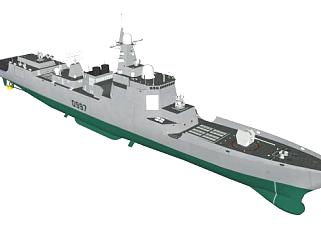 052D型驱逐舰SU模型下载_sketchup草图大师SKP模型
