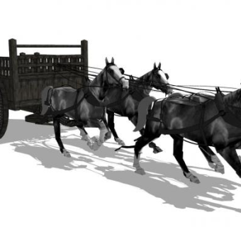 秦朝马车SU模型下载_sketchup草图大师SKP模型