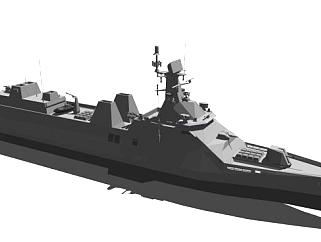 驱逐舰船舰SU模型下载_sketchup草图大师SKP模型
