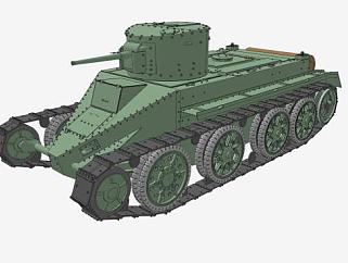 BT2履带式军车SU模型下载_sketchup草图大师SKP模型