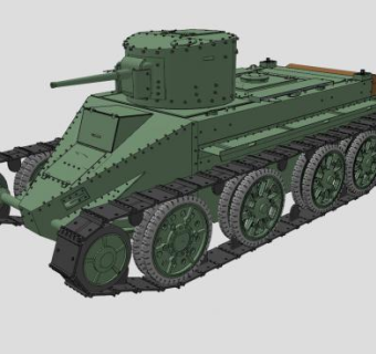 BT2履带式军车SU模型下载_sketchup草图大师SKP模型