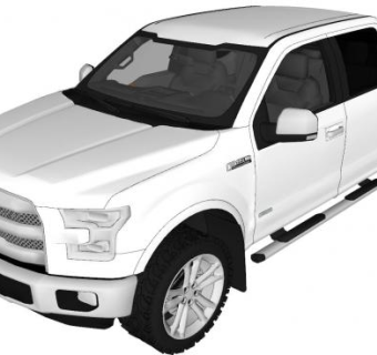 福特皮卡车柴油车SU模型下载_sketchup草图大师SKP模型