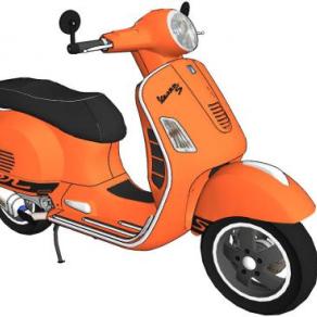 橙色电动摩托车SU模型下载_sketchup草图大师SKP模型