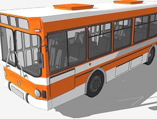 城市公交巴士车SU模型下载_sketchup草图大师SKP模型