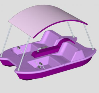 脚踩式双人小船游船SU模型下载_sketchup草图大师SKP模型
