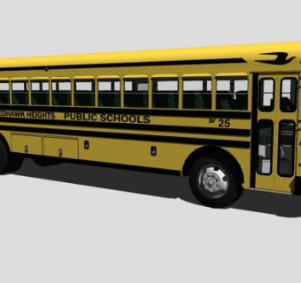 美国校车SU模型下载_sketchup草图大师SKP模型