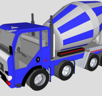 混凝土车SU模型下载_sketchup草图大师SKP模型