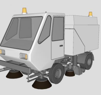 清扫车道路清扫车SU模型下载_sketchup草图大师SKP模型
