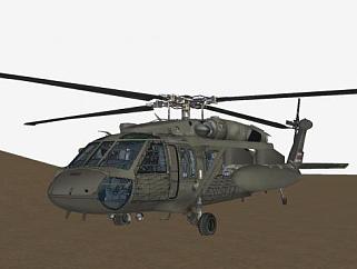 阿帕奇直升飞机SU模型下载_sketchup草图大师SKP模型