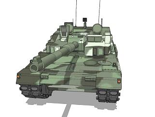 K2黑豹主战军车SU模型下载_sketchup草图大师SKP模型
