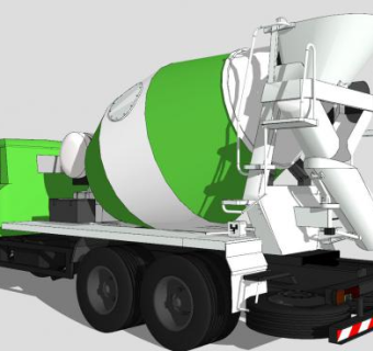 泥罐车搅拌车SU模型下载_sketchup草图大师SKP模型