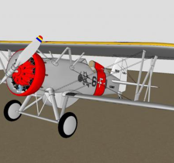 F4B-1单座双翼机SU模型下载_sketchup草图大师SKP模型