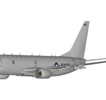 P-8反潜巡逻机飞机SU模型下载_sketchup草图大师SKP模型