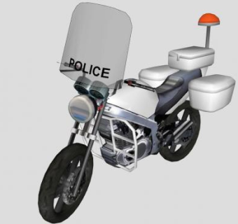 警车摩托车SU模型下载_sketchup草图大师SKP模型