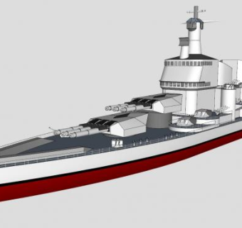 巡洋舰驱逐舰SU模型下载_sketchup草图大师SKP模型