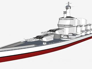 巡洋舰驱逐舰SU模型下载_sketchup草图大师SKP模型