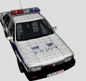 鸣笛警车巡逻车SU模型下载_sketchup草图大师SKP模型