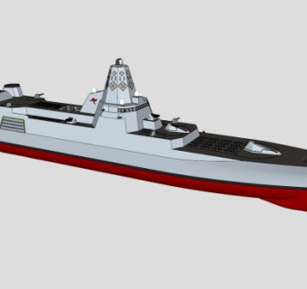 巡逻船舰SU模型下载_sketchup草图大师SKP模型