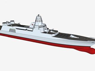 巡逻船舰SU模型下载_sketchup草图大师SKP模型