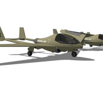 无人侦察机无人机SU模型下载_sketchup草图大师SKP模型