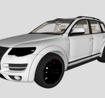 大众途锐3.6汽车SU模型下载_sketchup草图大师SKP模型