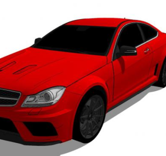 奔驰轿车汽车小车SU模型下载_sketchup草图大师SKP模型