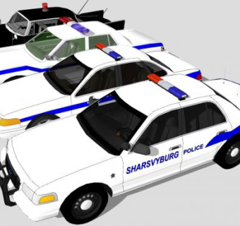 警车警灯SU模型下载_sketchup草图大师SKP模型