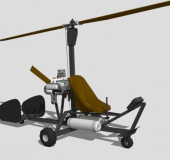 旋翼直升机SU模型下载_sketchup草图大师SKP模型