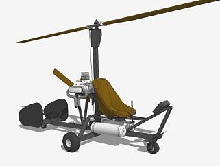 旋翼直升机SU模型下载_sketchup草图大师SKP模型