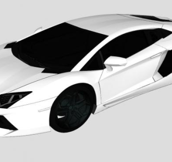 白色的兰博基尼跑车SU模型下载_sketchup草图大师SKP模型