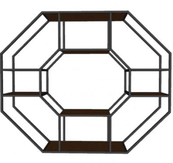 中式博古架书架SU模型下载_sketchup草图大师SKP模型