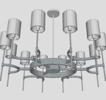 现代中式吊灯SU模型下载_sketchup草图大师SKP模型