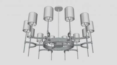 现代中式吊灯SU模型下载_sketchup草图大师SKP模型