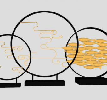 中式陈设摆件工艺品SU模型下载_sketchup草图大师SKP模型