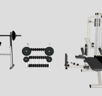 健身房器材SU模型下载_sketchup草图大师SKP模型