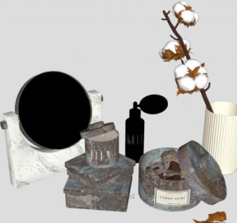 棉花装饰品陈设SU模型下载_sketchup草图大师SKP模型