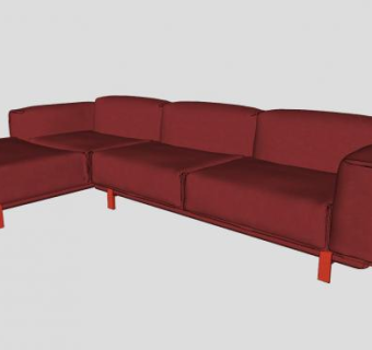 红色沙发家具SU模型下载_sketchup草图大师SKP模型