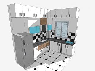 厨房橱柜壁柜SU模型下载_sketchup草图大师SKP模型
