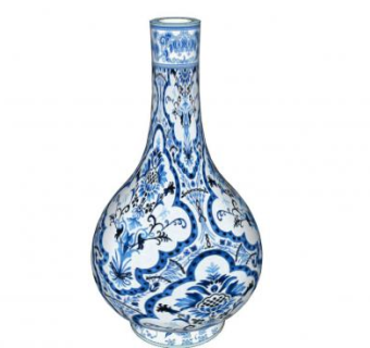 青花瓷花瓶SU模型下载_sketchup草图大师SKP模型