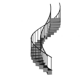 旋转护栏楼梯SU模型下载_sketchup草图大师SKP模型